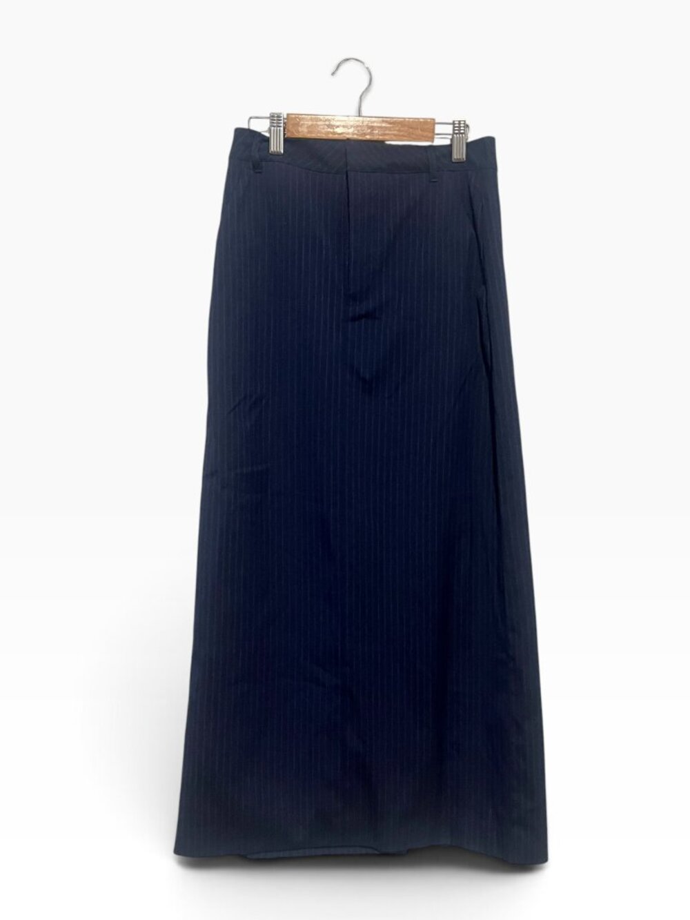 LUUM Pinstripe Maxi Skirt Navy Blue XS Office Career Business Straight Long